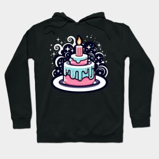 Birthday Cake Illustration Hoodie